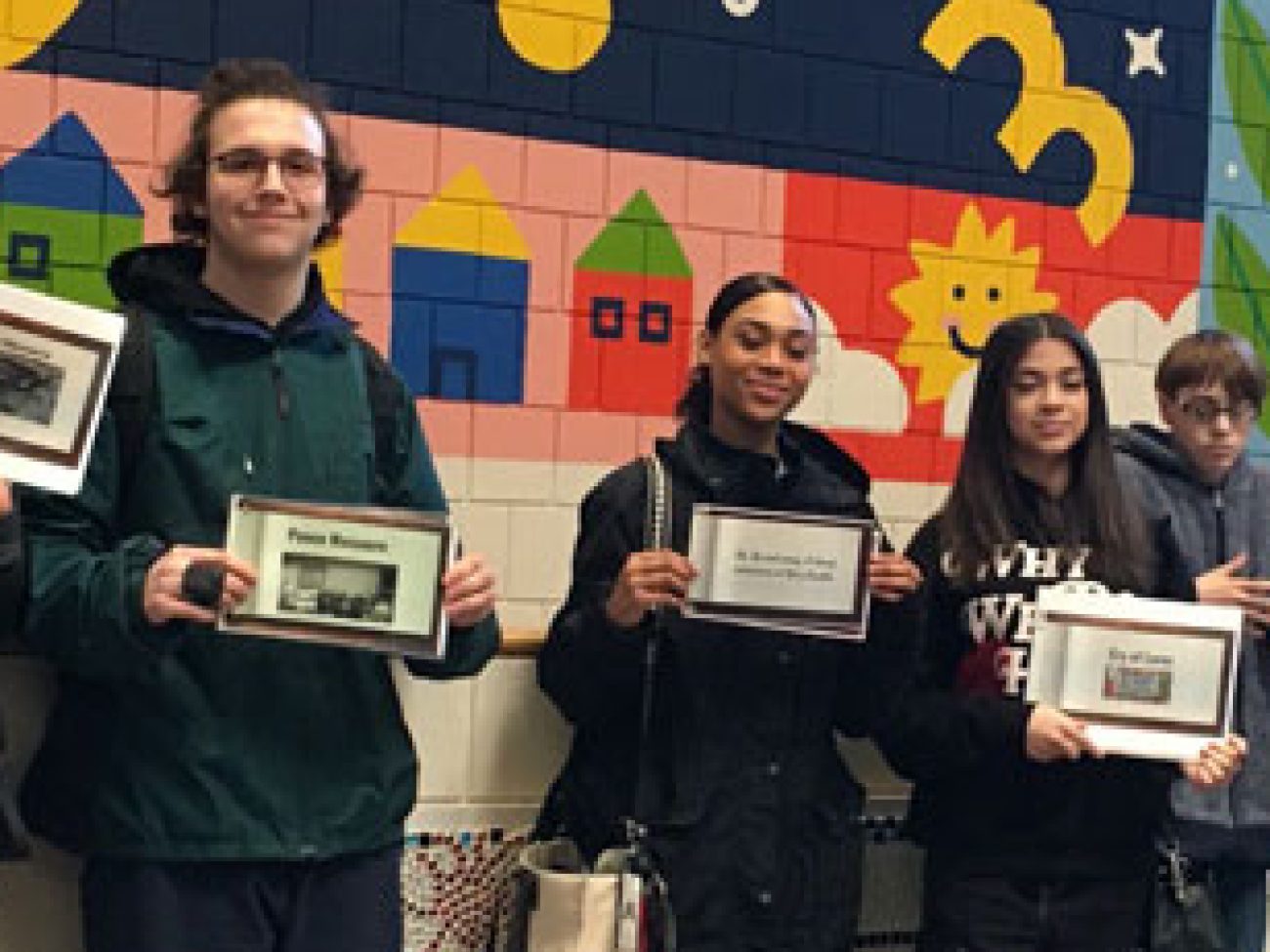 New Liberty Innovation School students discuss history with Bentley Academy third-graders