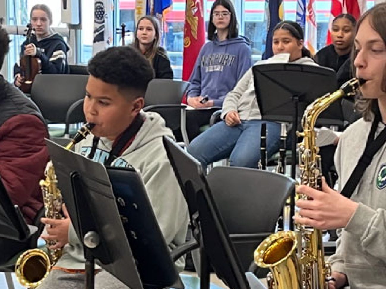 Saltonstall School Band performs at the Mayor Jean A. Levesque Community Life Center