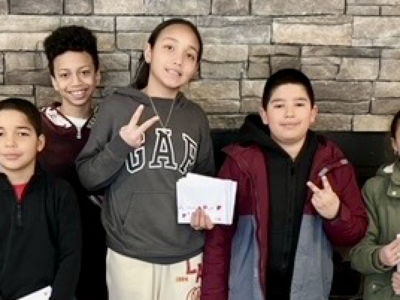 Bentley Academy Innovation School fifth graders at the Salem Council on Aging Valentine's Day brunch