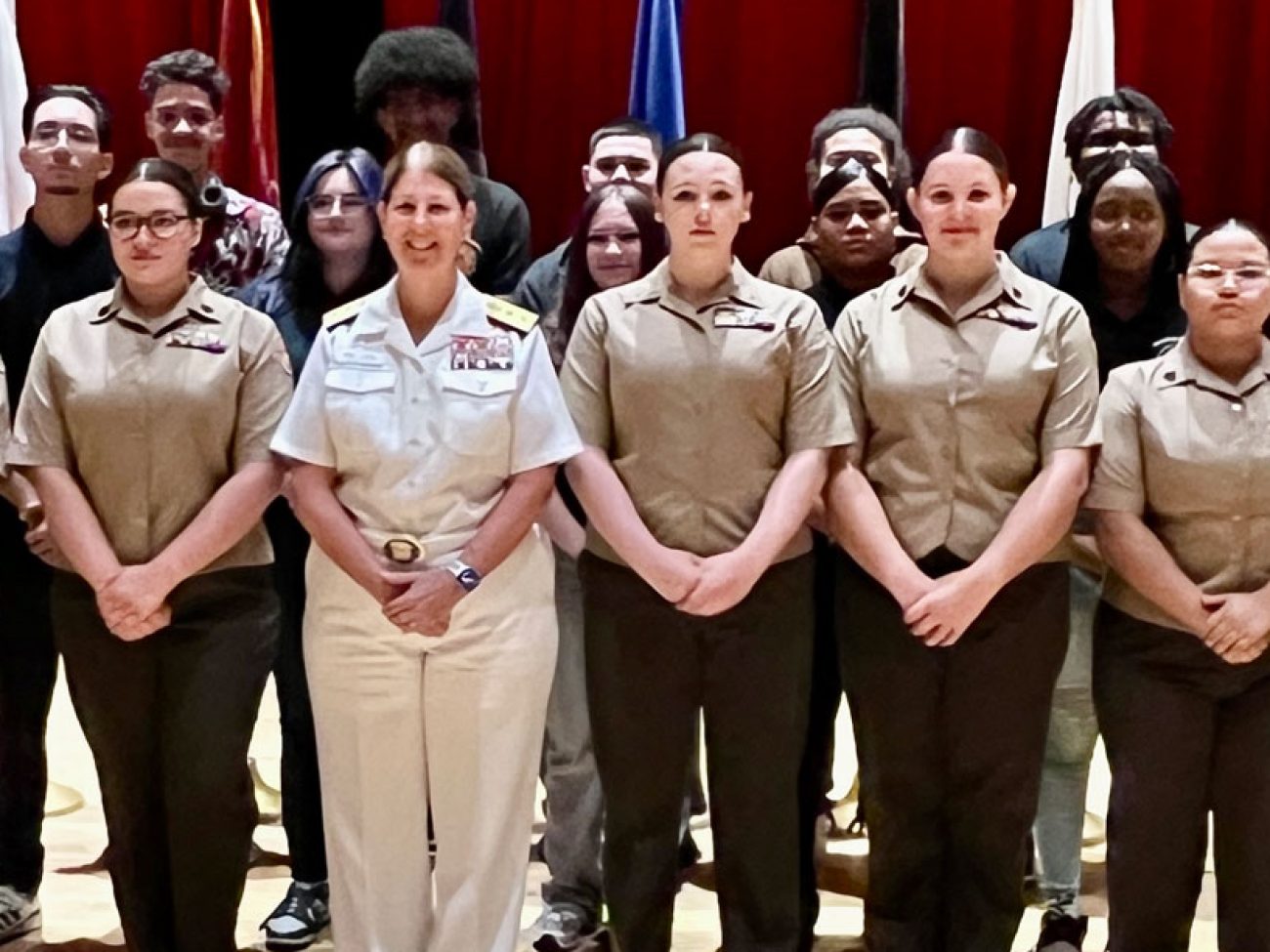 Admiral Jacquelyn McClelland Visits Salem High School JROTC
