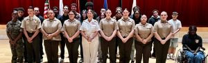 Admiral Jacquelyn McClelland Visits Salem High School JROTC
