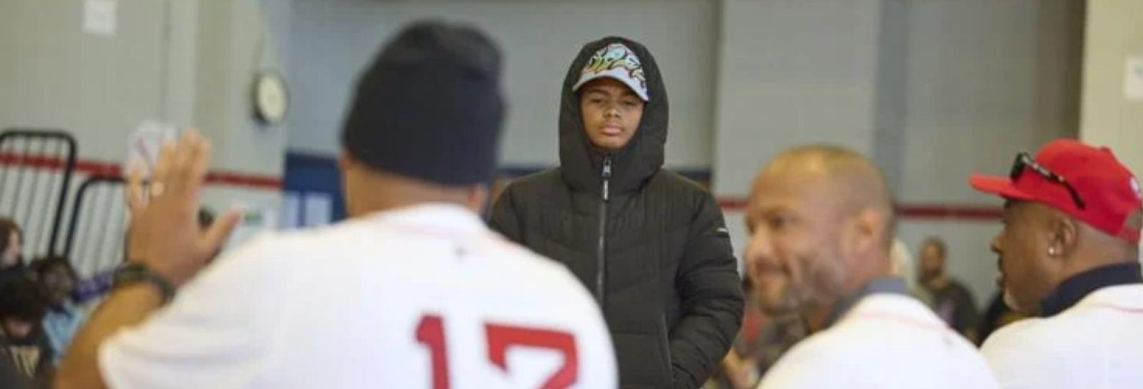 Red Sox alumni visit Collins middle school