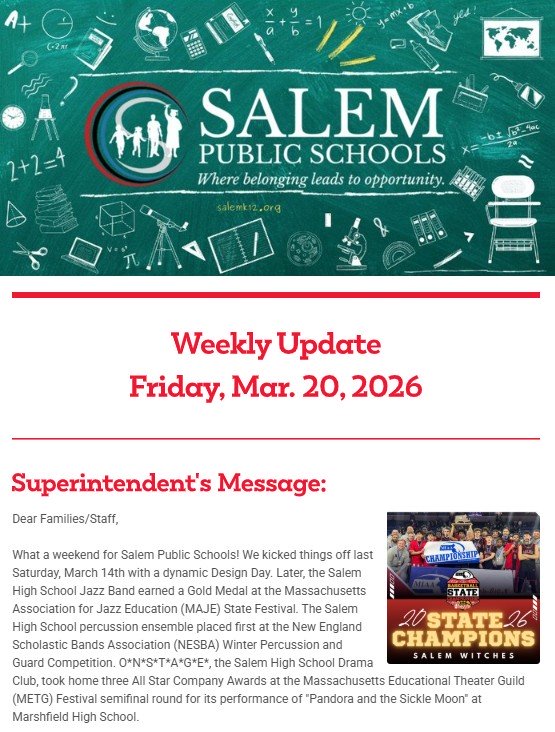 Salem Public Schools Weekly Newsletter