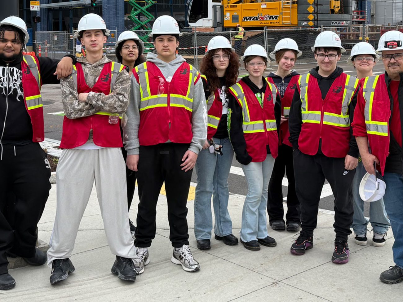 SHS students tour new balance strider hotel project