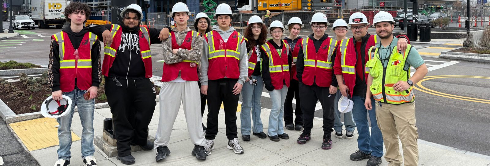 SHS students tour new balance strider hotel project