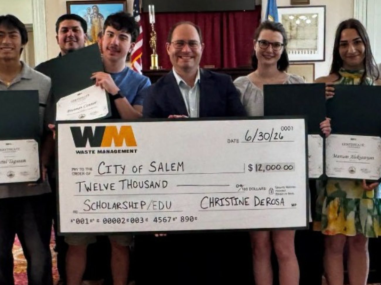 2026 City of Salem Waste Management Scholarships