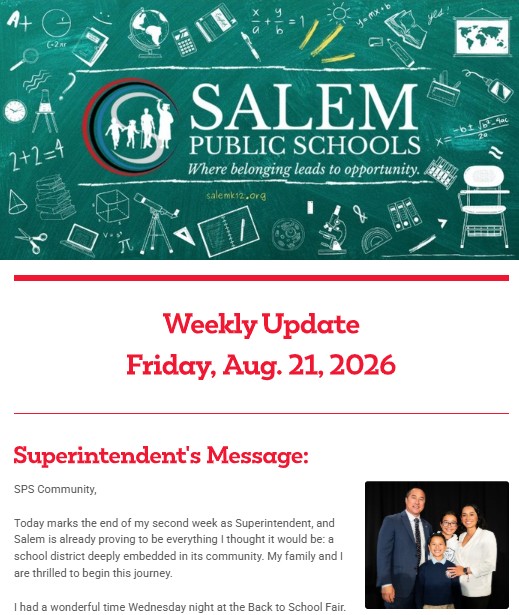 Salem Public Schools Weekly Newsletter