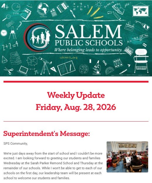 Salem Public Schools Weekly Newsletter