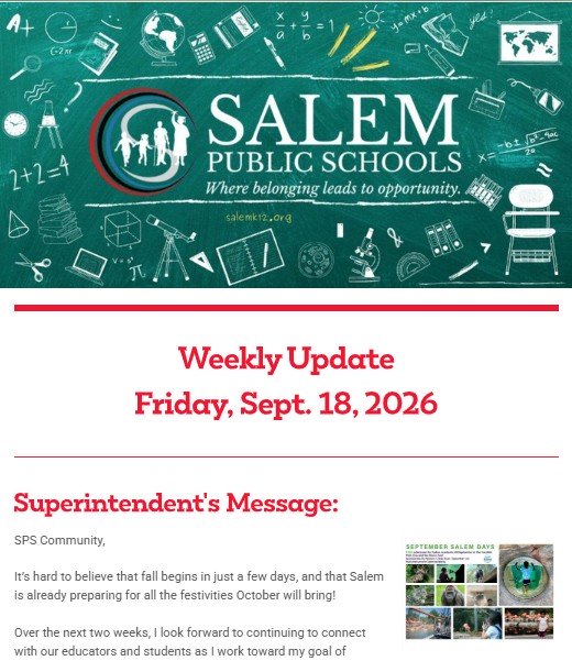 Salem Public Schools Weekly Newsletter