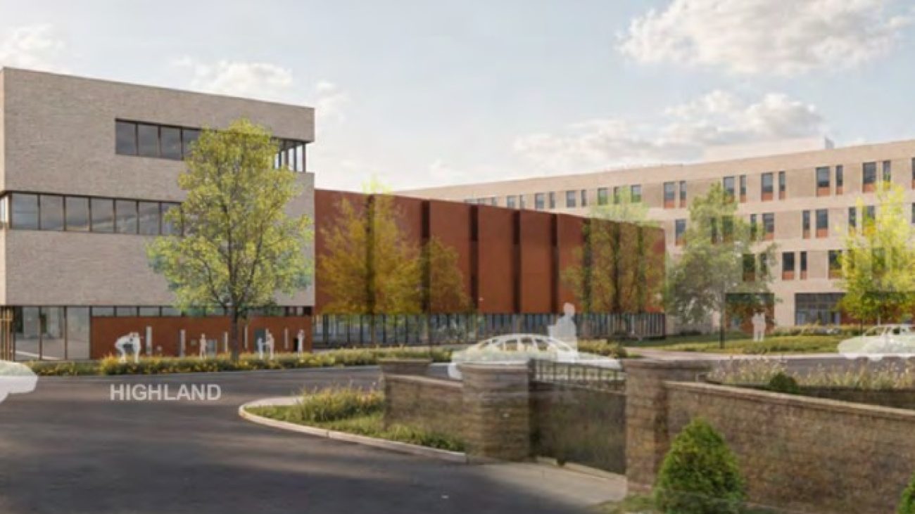 Highland Avenue view of the future Salem High School