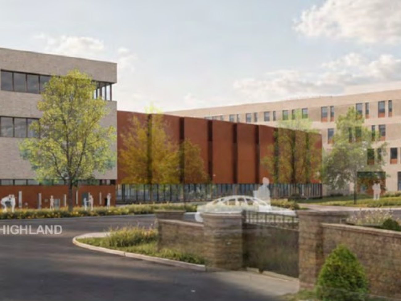 Highland Avenue view of the future Salem High School