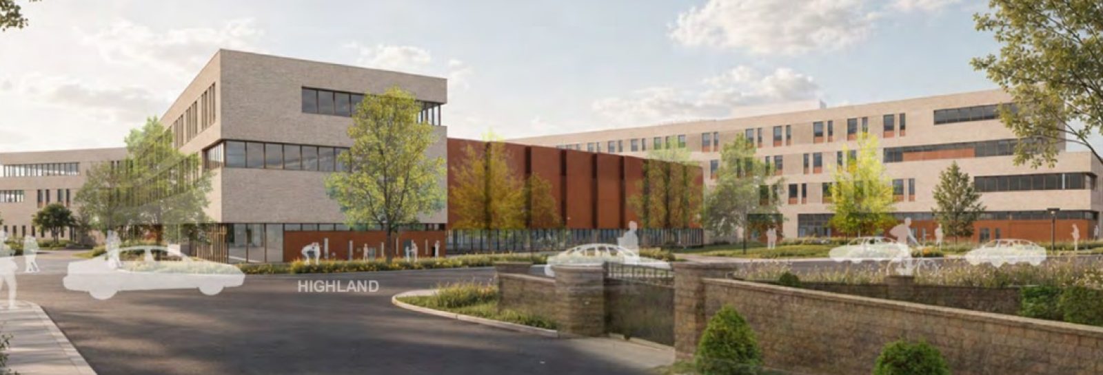 Highland Avenue view of the future Salem High School