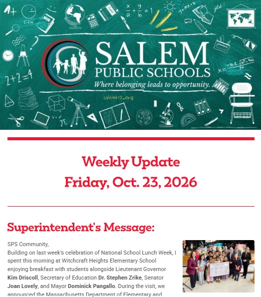 Salem Public Schools Weekly Newsletter