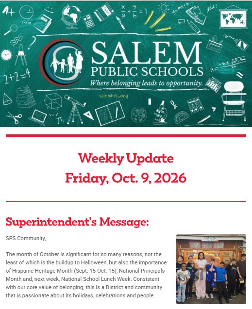 Salem Public Schools Weekly Newsletter